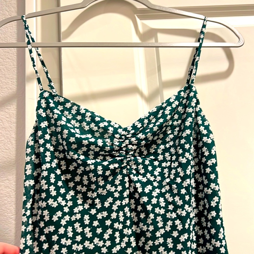 Princess Polly - Green floral dress with slit and fun top